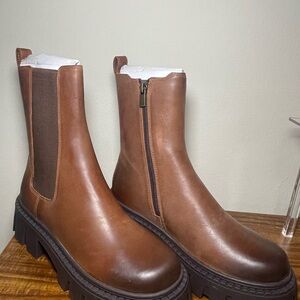 Brown Leather Chelsea Boots